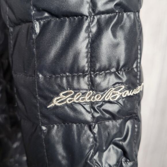 Eddie Bauer Trinity Feather Down Filled Black Parka, size XL - Picture 5 of 8